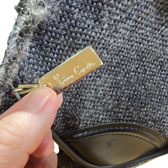 Vintage Pierre Cardin Gray Black Tweed Carry On Shoulder Bag with Strap Unisex - Picture 6 of 7